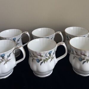 Six Royal Albert Brigadoon Coffee Mugs